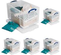 Really Useful Box Company Really Useful Box Plastic Storage 84 Litre Clear (Pack Of 5)/free Next Day)