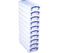 Really Useful Plastic Storage Box 0.55 Litre Clear (Pack of 10)