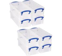 Really Useful Box Company Really Useful Plastic Storage Box 0.9 Litre Clear Pack Of 8) / Free Next Day Delivery