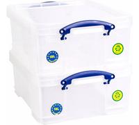 Really Useful Box Company Really Useful Plastic Storage Box 18 Litre Clear Pack Of 2