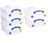 Really Useful Box Company Really Useful Plastic Storage Box 18 Litre Clear Pack Of 5
