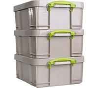 Really Useful Box Company Really Useful Plastic Storage Box 18 Litre Dove Grey Pack Of 3