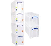 Really Useful Box Company Really Useful Plastic Storage Box 19 Litre Xl Lid Clear Pack Of 6