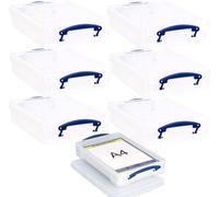 Really Useful Box Company Really Useful Plastic Storage Box 4 Litre Clear Pack Of 7