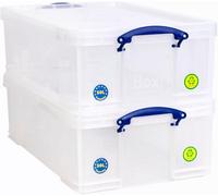 Really Useful Box Company Really Useful Plastic Storage Box 50 Litre Clear Pack Of 2