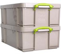 Really Useful Box Company Really Useful Plastic Storage Box 50 Litre Dove Grey Pack Of 2