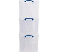 Really Useful Box Company Really Useful Plastic Storage Box 84L Clear Pack Of 3 /free Next Day Delivery