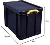 Really Useful Box Company Really Useful Plastic Storage Box 84L Solid Black Pack Of 4 / Free Next Day Delivery