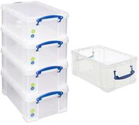 Really Useful Box Company Really Useful Plastic Storage Box 9 Litre Clear Pack Of 5