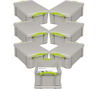 Really Useful Box Company Really Useful Plastic Storage Box 9 Litre Dove Grey Pack Of 7