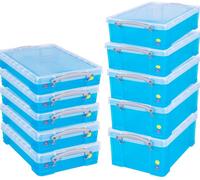Really Useful Box Company Really Useful Plastic Storage Box Bright Blue 5X9L + 5X4L (Value Pack)