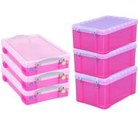 Really Useful Box Company Really Useful Plastic Storage Box Bright Pink 3X9L + 3X4L (Bonus Pack)