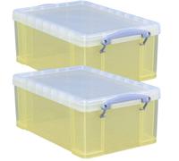 Really Useful Box Company Really Useful Storage Box 9 Litre Pack Of 2 - Color Transparent Yellow