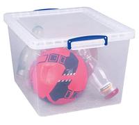 Really Useful Products 33.5 Litre Box, Nestable Clear, Pack of 3 in Card