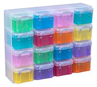 Really Useful Box Organiser 16 x 0.14 Litre Storage Boxes in a Clear Organiser and Assorted Boxes