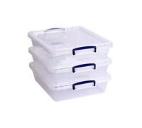 Really Useful Box Plastic Nestable Storage Boxes 10.5 Litre 383 x 460 x 113 mm Pack of 3