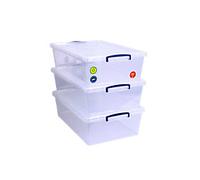 Really Useful Box Plastic Nestable Storage Boxes 43 Litre 440 x 695 x 230 mm Pack of 3