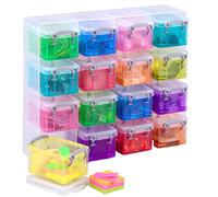 Really Useful Box Plastic Storage 0.3 Litre Organiser Pack (16 x 0.3L) Clear Frame with Assorted Boxes