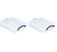 Really Useful Box Plastic Storage 11 Litre Clear (Pack of 2)