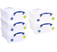 Really Useful Box Plastic Storage 18 Litre CLEAR Pack of 5