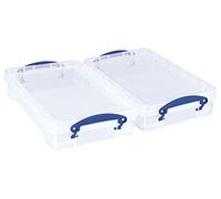 Really Useful Box Plastic Storage 2.5 Litre Clear (Pack of 2)