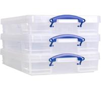 Really Useful Box Plastic Storage 20 Litre CLEAR Pack of 3