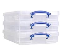 Really Useful Box Plastic Storage 20 Litre Clear Pack of 3