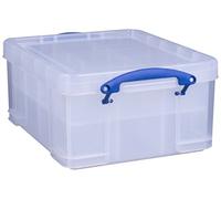 Really Useful Box Plastic Storage 21 Litre with 2 Trays 6 + 12 Compartments Clear