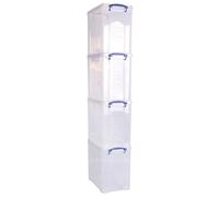 Really Useful Box Plastic Storage 25L Clear Pack of 4
