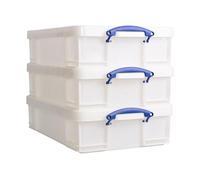 Really Useful Box Plastic Storage 33 Litre White Strong Pack of 3