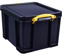 Really Useful Box Plastic Storage 35 Litre Solid Black with Yellow 35