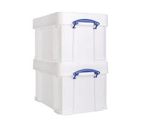 Really Useful Box Plastic Storage 48XL White Strong Pack of 2