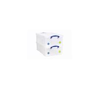 Really Useful Box Plastic Storage 50 Litre Clear (Pack Of 2)