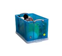 Really Useful Box Plastic Storage 84 Litre Blue, Transparent 440 x 710 x 380 mm