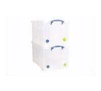 Really Useful Box Plastic Storage 84 Litre Clear (Pack Of 2)