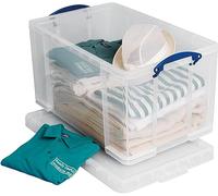 Really Useful Box Plastic Storage 84 Litre Clear with Secure Lid and Handles/Mega Deal (1, Clear, 84L)