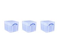 Really Useful Box Plastic Storage Bonus Pack 3x35 Litre Clear with XL Lid Clear