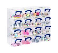Really Useful Box Plastic Storage Box 0.3 Litre Organiser Pack (16 x 0.3L) Clear Frame with Clear Boxes