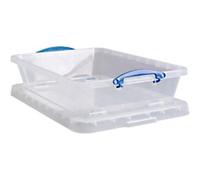 Really Useful Box Plastic Storage Box 33.3 L With Lid Transparent 46 x 72.5 x 18 cm Pack of 3