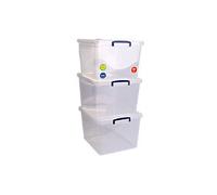 Really Useful Box Plastic Storage Box 33.5 L Transparent 38.3 x 46 x 28.5 cm Pack of 3