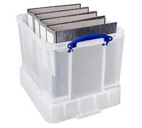 Really Useful Box Plastic Storage Box 35 Litre with XL Lid Clear