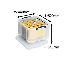 Really Useful Box Plastic Storage Box 42 L Transparent 44 x 52 x 31 cm