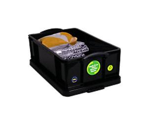 Really Useful Box Plastic Storage Box 50 L Black 44 x 71 x 23 cm