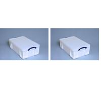 Really Useful Box Plastic Storage Box 50 Litre White Strong (Pack of 2)
