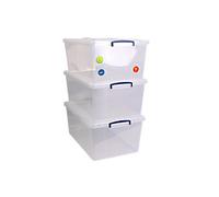 Really Useful Box Plastic Storage Box 62 L Transparent 44 x 69.5 x 28.7 cm Pack of 3