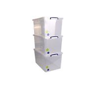 Really Useful Box Plastic Storage Box 83 L Transparent 44 x 69.5 x 36.8 cm Pack of 3