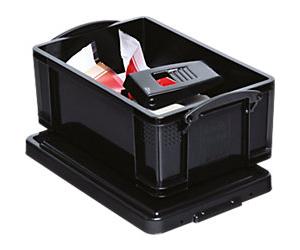 Really Useful Box Plastic Storage Box 9 L Black 25.5 x 39.5 x 15.5 cm