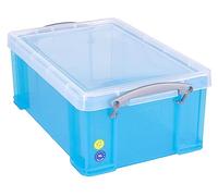 Really Useful Box Plastic Storage Box 9 Litre Trans Blue