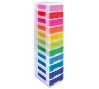 Really Useful Box Plastic Storage Storage Tower 11x7 Litre Clear Frame with Rainbow Drawers