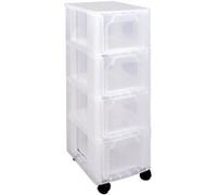 Really Useful Box Slimline PP (Polypropylene) Storage Box 4 x 6 L Transparent 24 x 30 x 74 cm